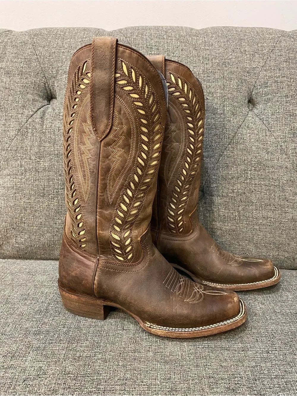 J. B. Dillon Western Cowgirl Boots Brown Women’s Size 7